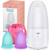 Menstrual Cup Steamer Sterilizer with 2 Reusable Menstrual Cups, Period Cups Cleaner Wash Kit