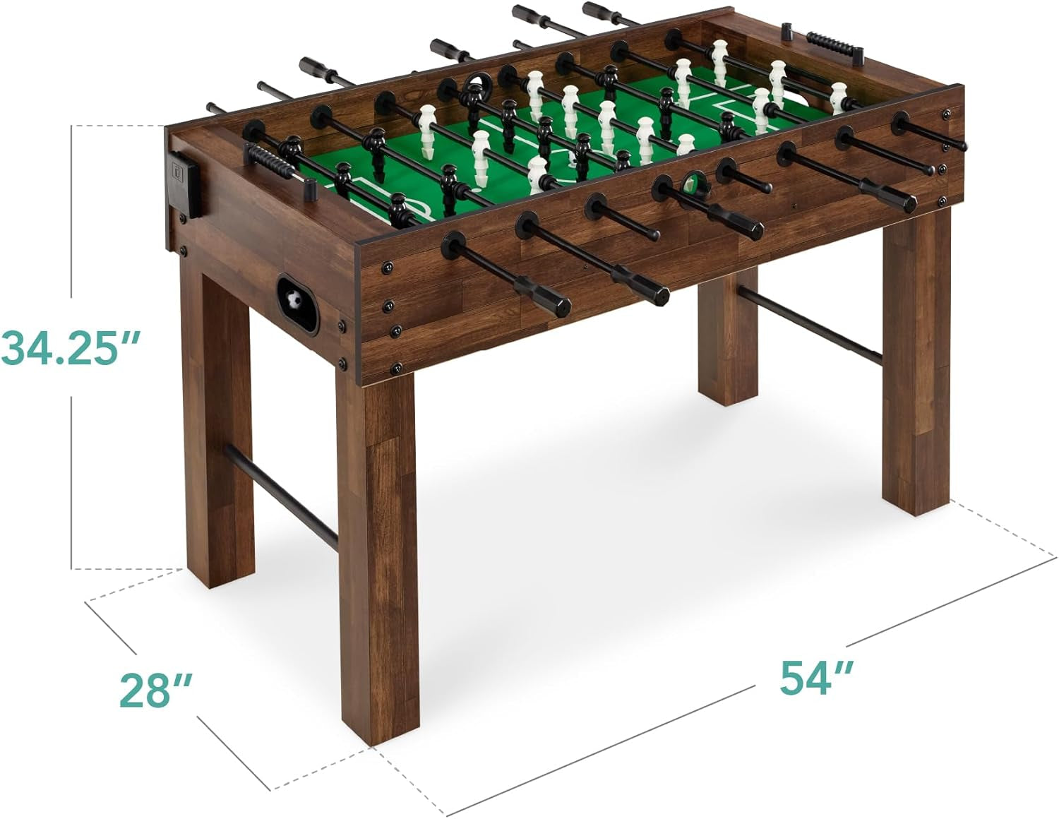 Large 54In Full-Size Foosball Table for Home, Game Room W/ 2 Balls, 2 Cup Holders