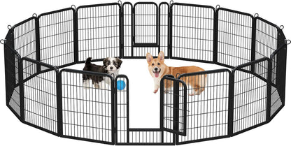 Dog Playpen Outdoor 24 Inch 6 Panels Indoor Dog Fence Metal Dog Pen Heavy Duty Pet Exercise Pen for Rv/Camping/Garden