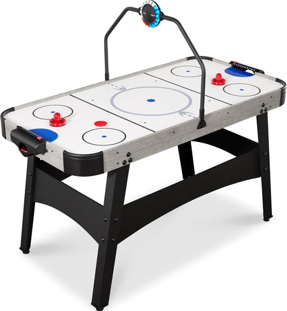 LED 54 Inch Air Hockey Game Table W/Light-Up Scoreboard, Powerful Motor, AC Outlet. Includes 2 Pucks, 2 Pushers