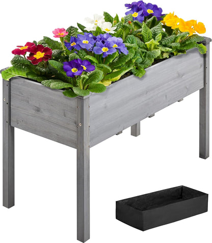 1Pc Raised Garden Bed 48X24X30In Elevated Wooden Horticulture Planter Box with Legs Standing Growing Bed for Gardening/Backyard/Patio/Balcony