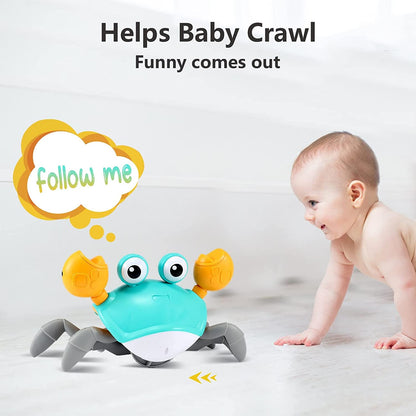 Crawling Crab Baby Toy - Infant Tummy Time Toys 3 4 5 6 7 8 9 10 11 12 Babies Boy 3-6 6-12 Learning Crawl 9-12 12-18 Walking Toddler 36 Months Old Music Development 1St Birthday Gifts