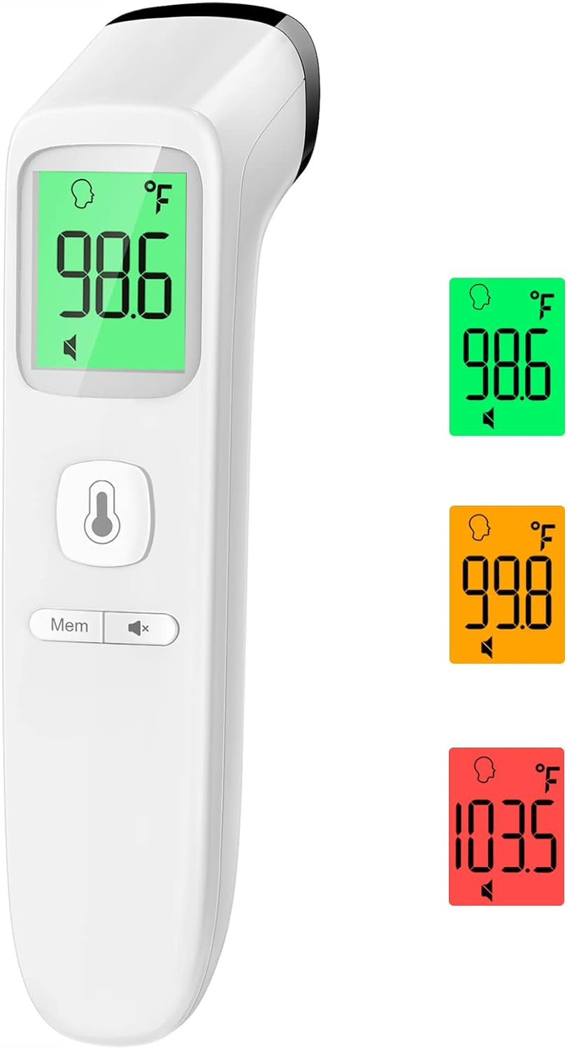 No-Touch Thermometer for Adults and Kids, Accurate Digital Baby Thermometer, FSA HSA Eligible, Fever Alarm &amp; Silent Mode, 2 in 1 Forehead &amp; Object Thermometer