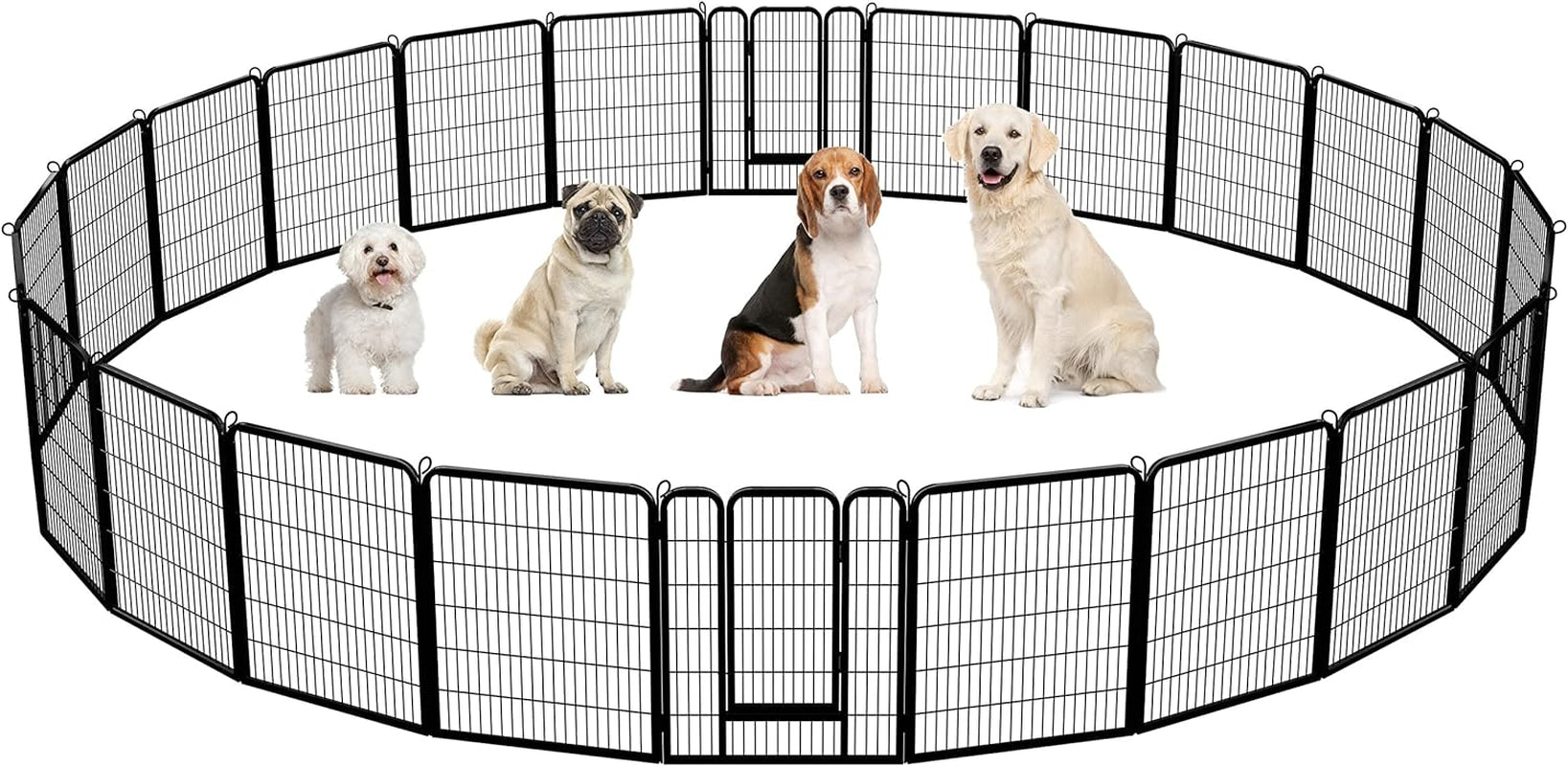 Dog Playpen Outdoor 24 Inch 6 Panels Indoor Dog Fence Metal Dog Pen Heavy Duty Pet Exercise Pen for Rv/Camping/Garden