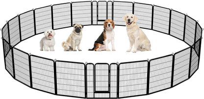 Dog Playpen Outdoor 24 Inch 6 Panels Indoor Dog Fence Metal Dog Pen Heavy Duty Pet Exercise Pen for Rv/Camping/Garden