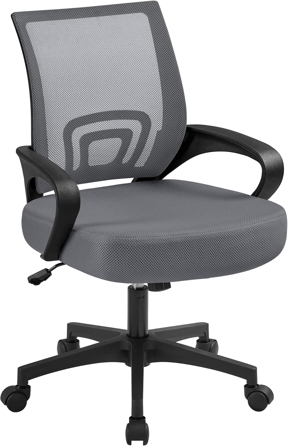 Office Chair Ergonomic Computer Chair Mid Back Adjustable Desk Chair with Lumbar Support Armrest, Swivel Rolling Mesh Task Gaming Chair for Home Office Work Study, Black