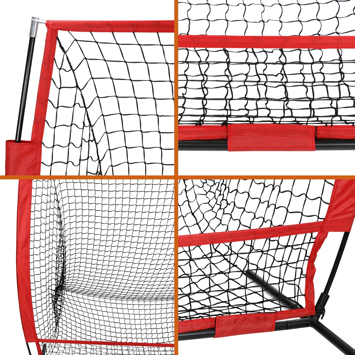 5x5ft Portable Baseball &amp; Softball Net, Practice Hitting and Pitching Net with Bow Frame, Carry Bag, Baseball Backstop Screen Equipment