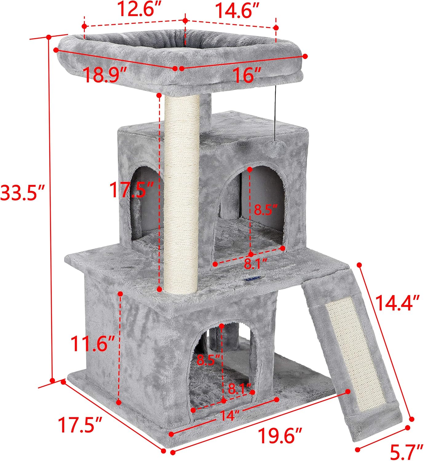 33.5 inches Cat Tree Tower with Scratching Posts