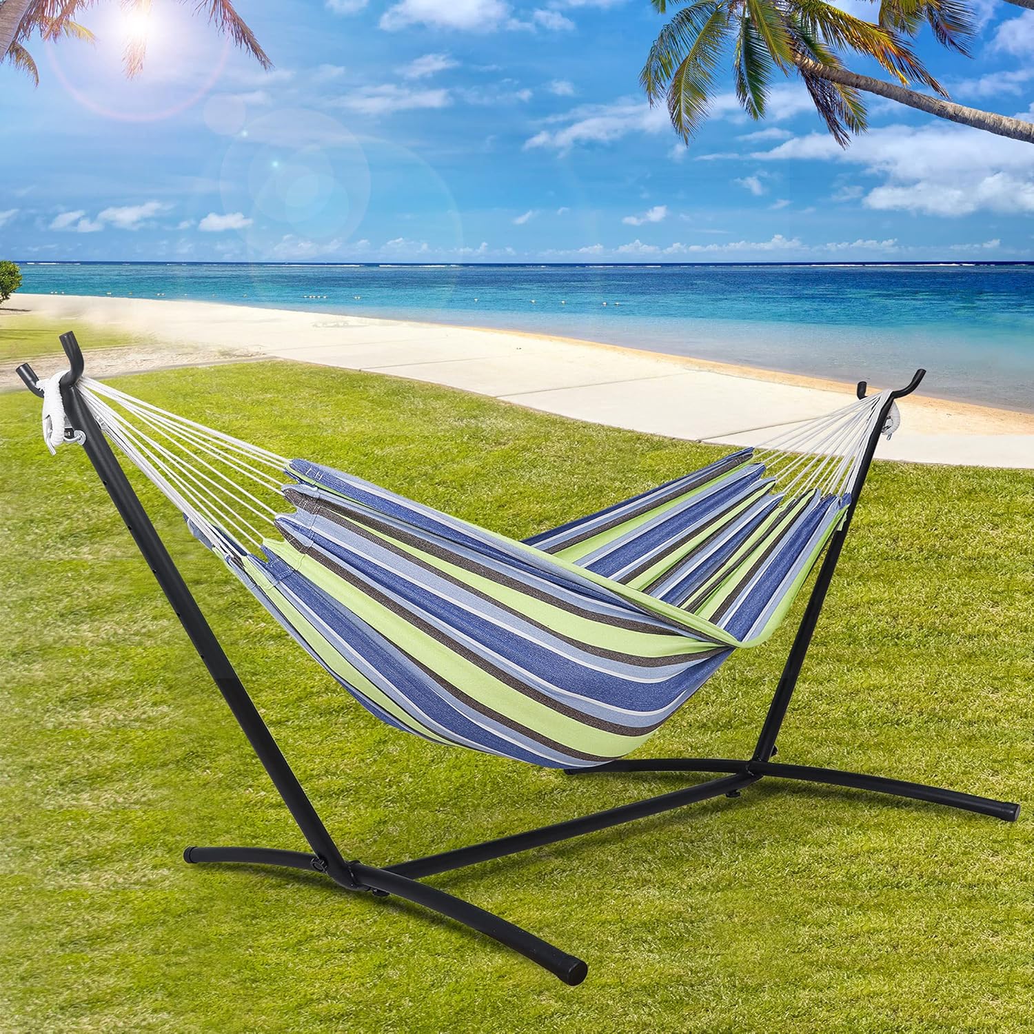 9Ft Heavy Duty Steel Hammock Stand for 2 Person