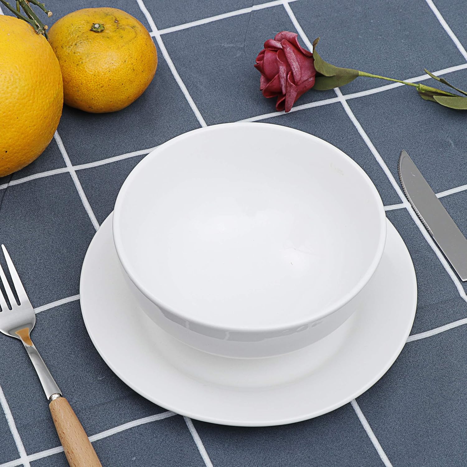 18 Piece White Dinnerware Set Service for 6 Dishwasher and Microwave Safe