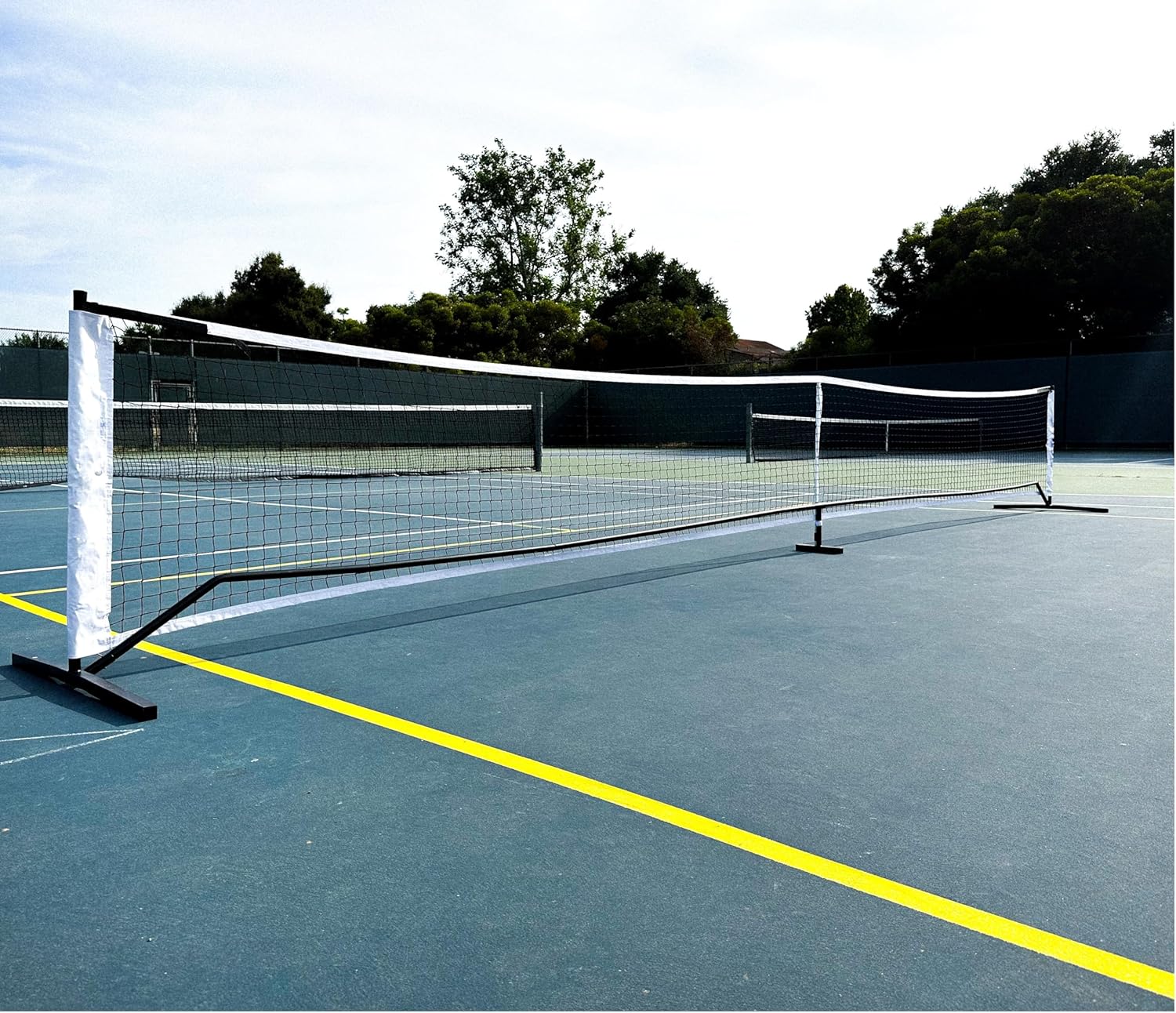 Portable Pickleball Net Set System with Metal Frame and 22FT Regulation Size Pickball Net with Carry Bag