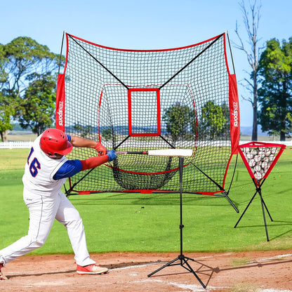 7x7 Hitting Net Baseball Backstop Practice Net Combo