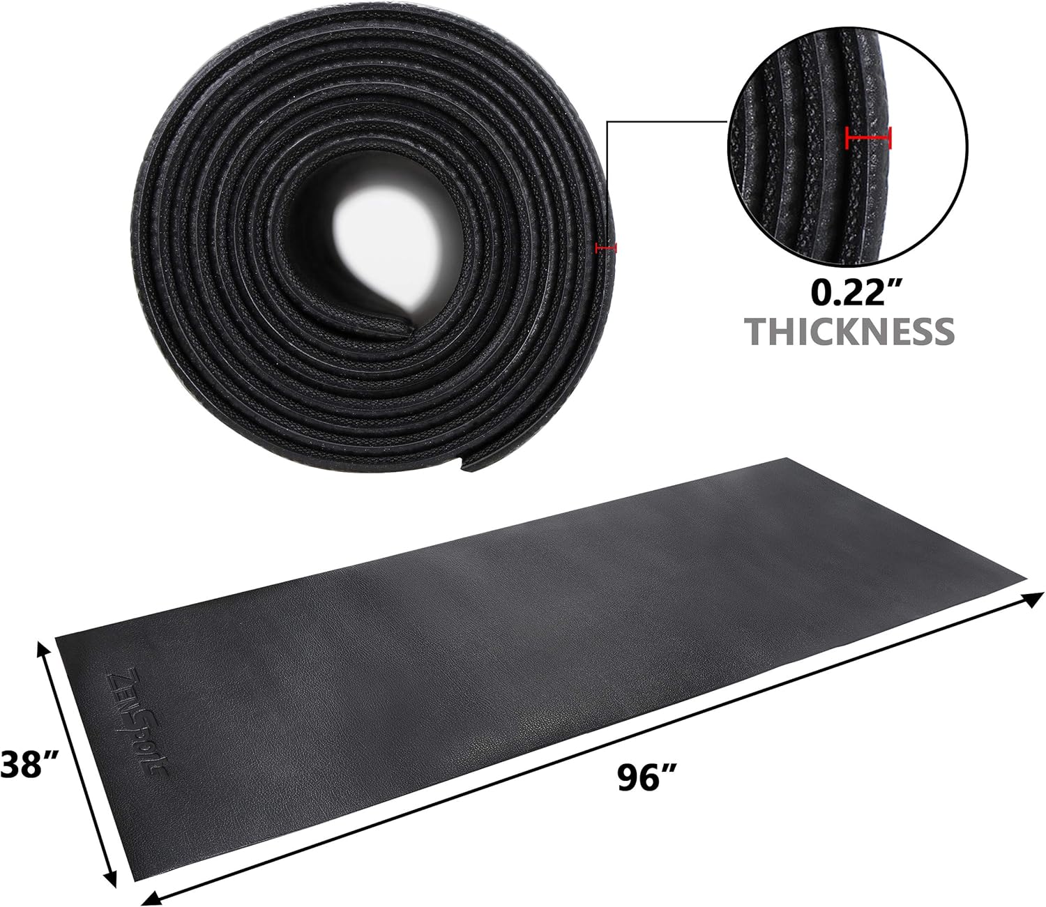 8x3 ft High Density Fitness Gym Mat for Floor Carpet Protection