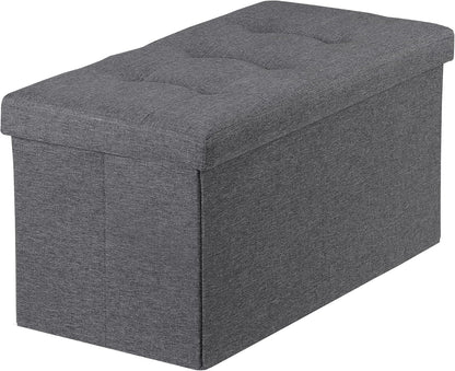 43.3 inches Folding Storage Ottoman Bench Storage Chest Footrest with Foam Padded Seat