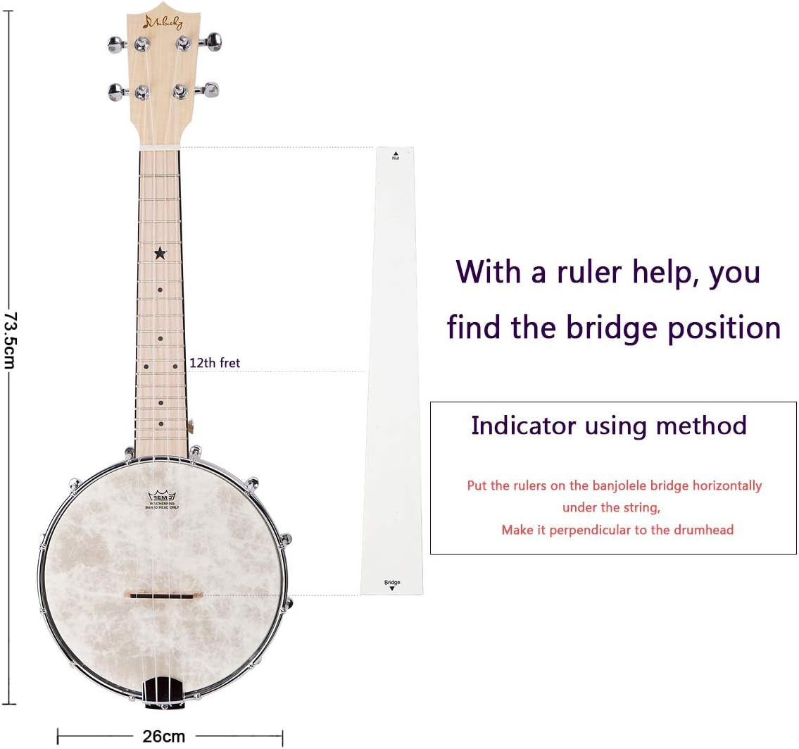 4 String Banjolele, Banjo Ukulele Concert Size 23 Inch with Remo Head, Closed Solid Wood Back, Beginner Kit with Truss Rod Gig Bag Tuner String Strap Picks, MBU-801