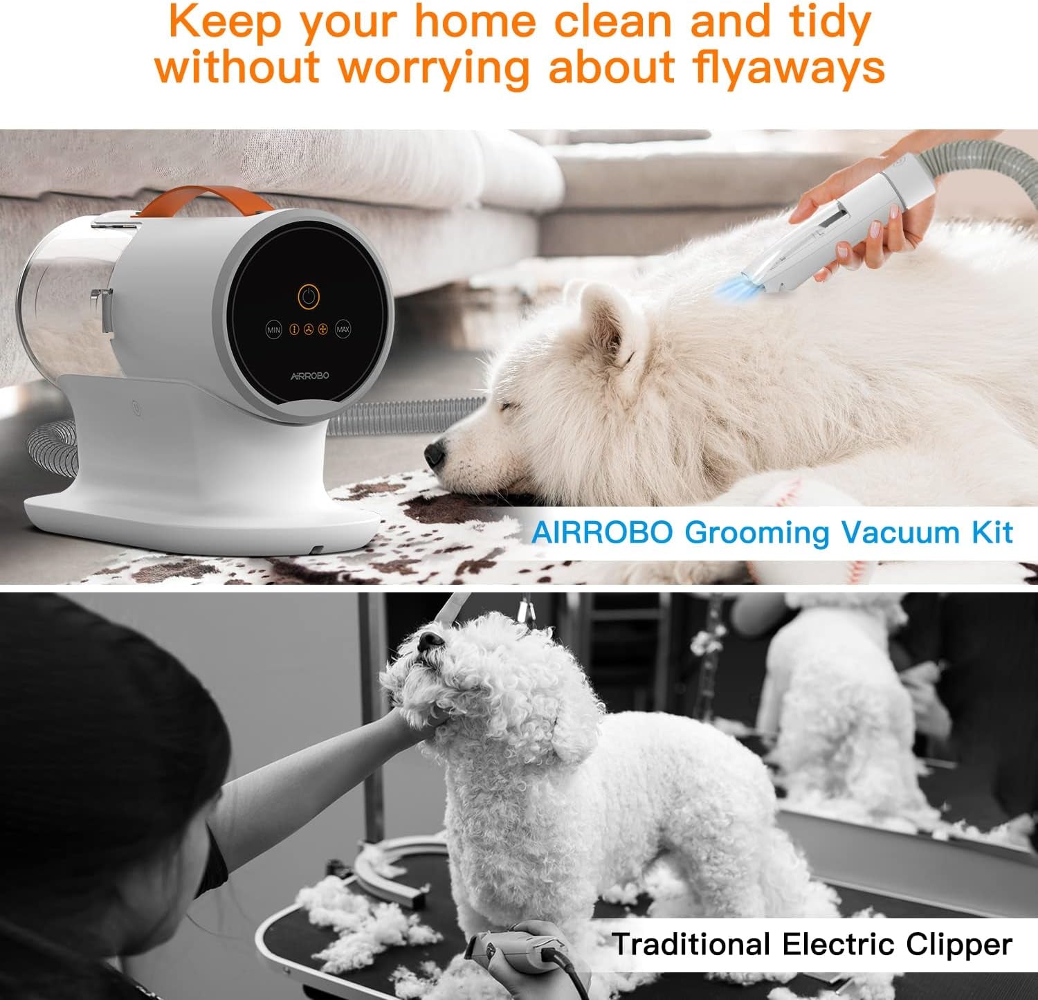 Dog Grooming Vacuum, Dog Grooming Kit,12000Pa Strong Pet Grooming Vacuum for Dogs, 2L Large Capacity Dog Vacuum for Shedding Grooming Hair, Dog Hair Vacuum, 5 Pet Grooming Tools, Quiet,Pg100