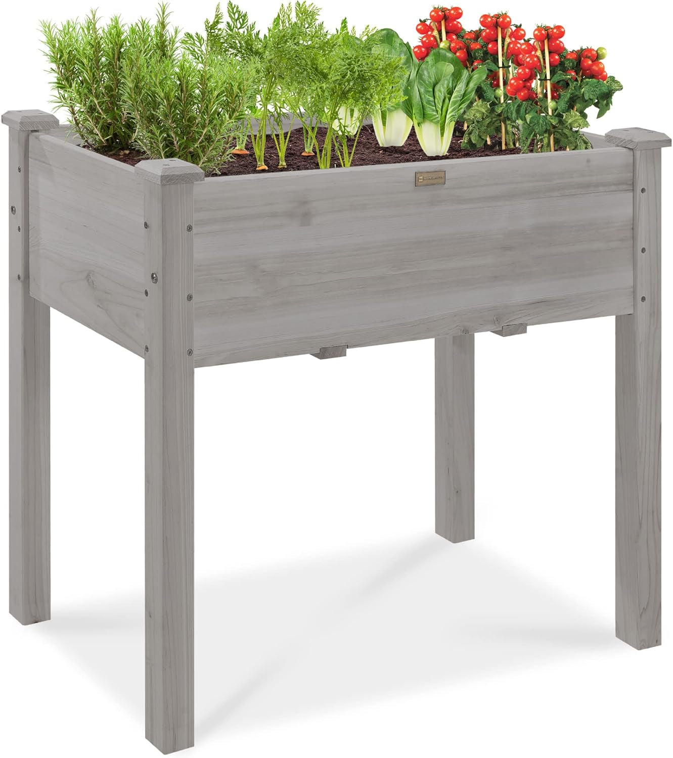 48X24X30In Raised Garden Bed, Elevated Wood Planter Box Stand for Backyard, Patio, Balcony W/Bed Liner, 200Lb Capacity - Natural