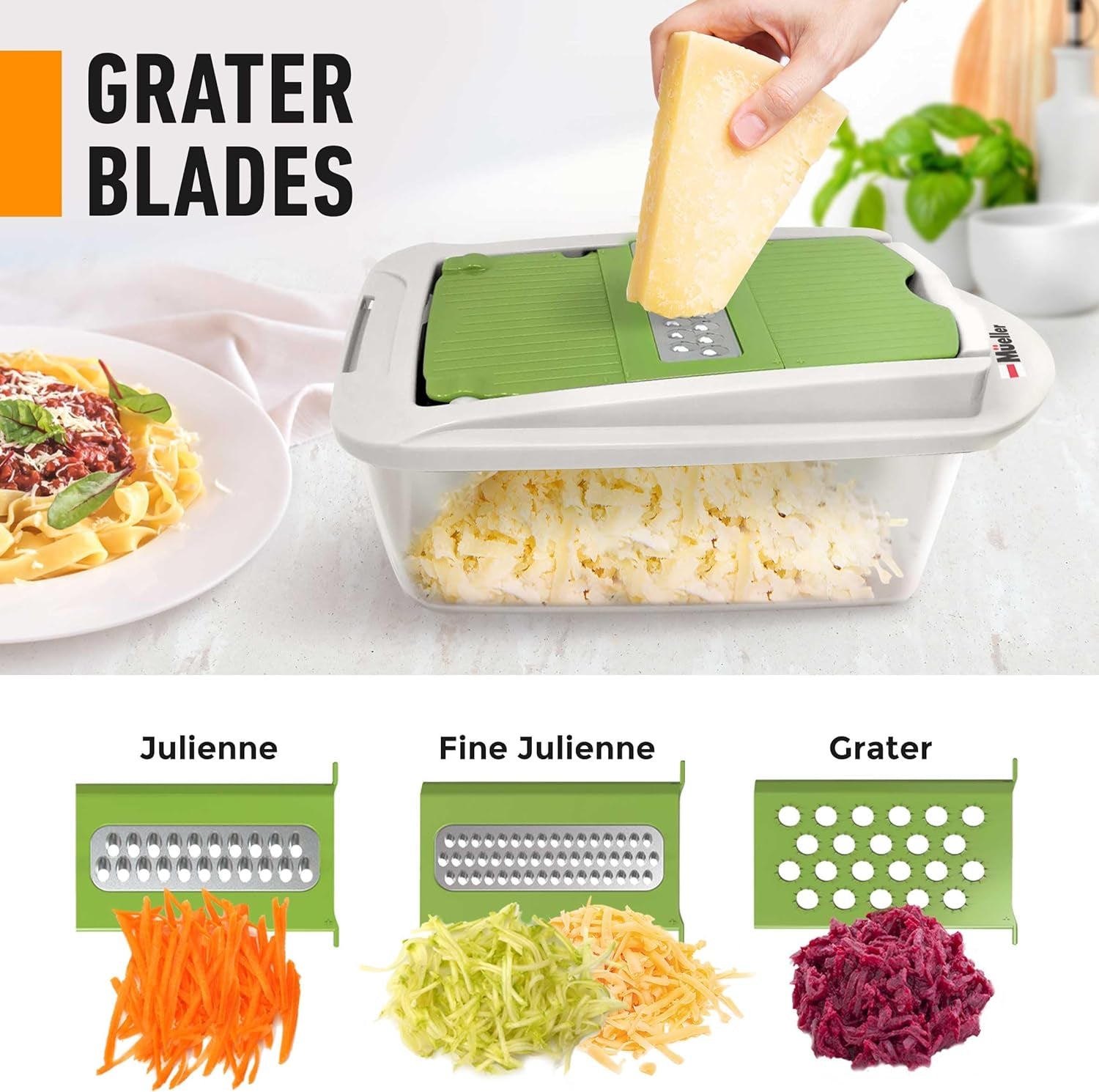 Pro-Series 10-In-1, 8 Blade Vegetable Chopper, Onion Mincer, Cutter, Dicer, Egg Slicer with Container, French Fry Cutter Potato Slicer, Home Essentials, Salad Chopper White Sand/Green