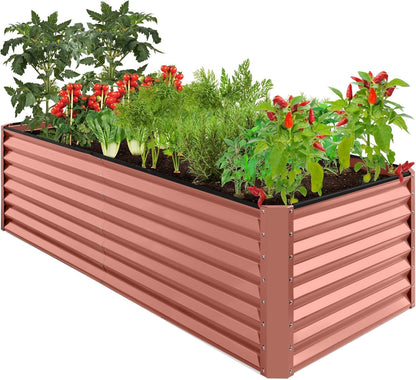 8X4X2Ft Outdoor Metal Raised Garden Bed, Deep Root Planter Box for Vegetables, Flowers, Herbs, and Succulents W/ 478 Gallon Capacity - Gray