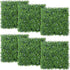 6Pcs 20 X 20 Inch Artificial Boxwood Panels W/Little White Flowers Topiary Hedge Plant Grass Wall UV Protected Privacy Hedge Screen for Garden, Fence, Backyard, Home, Wedding