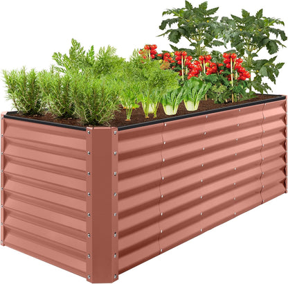 8X4X2Ft Outdoor Metal Raised Garden Bed, Deep Root Planter Box for Vegetables, Flowers, Herbs, and Succulents W/ 478 Gallon Capacity - Gray