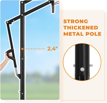 Portable Basketball Hoop Basketball Hoop Outdoor 9-11.5Ft Height Adjustable Basketball Goal Basketball Court for Adults with 39&