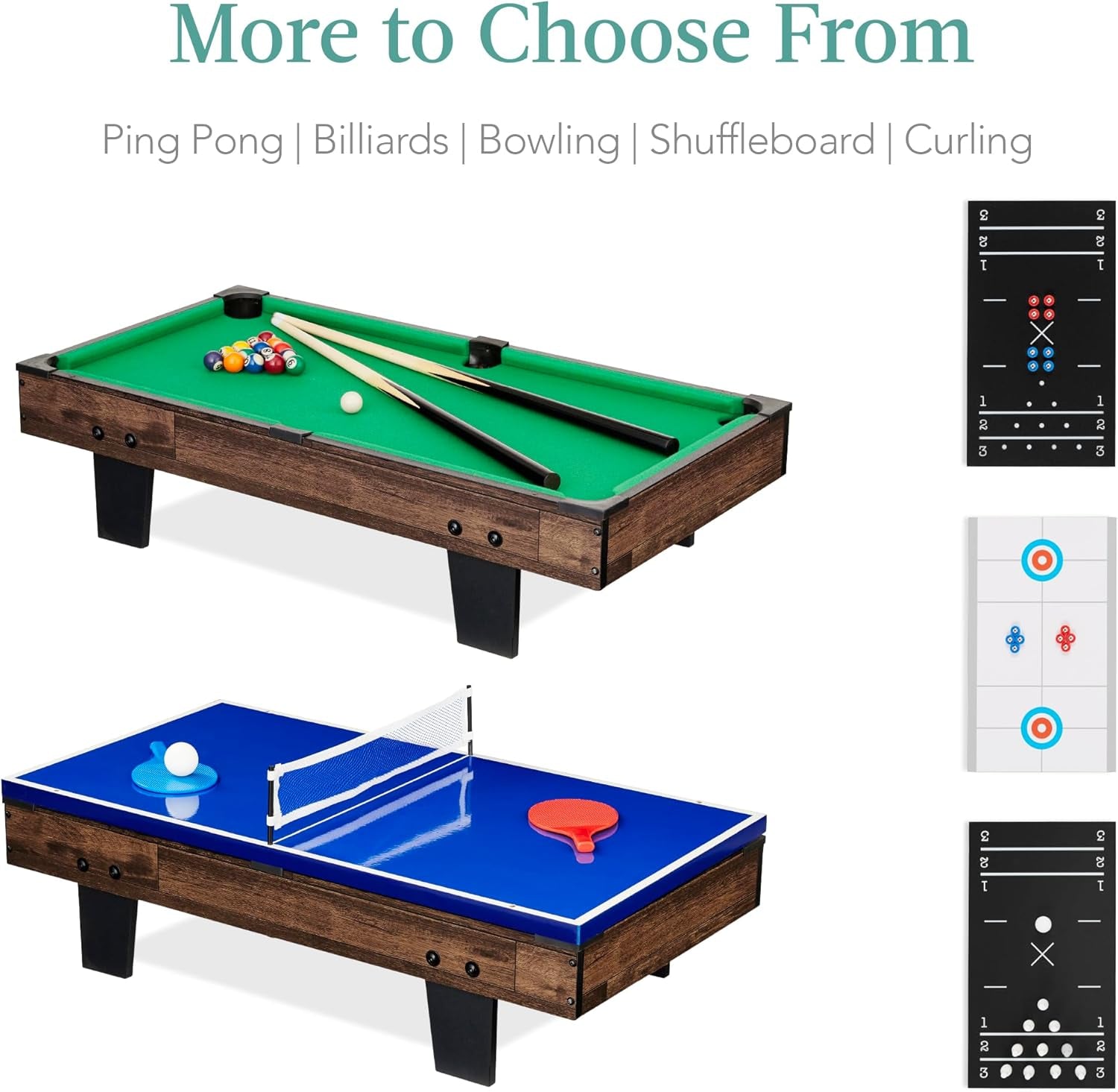 11-In-1 Kids Combo Game Table Set for Home, Game Room W/Ping Pong, Foosball, Table Hockey, Chess, Checkers, Shuffleboard, Bowling, 5 Accessory Bags