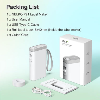 Label Maker Machine with Tape, P21 Bluetooth Label Printer, Wireless Mini Label Makers with Multiple Templates for Organizing Office Home, White, 1 Pack