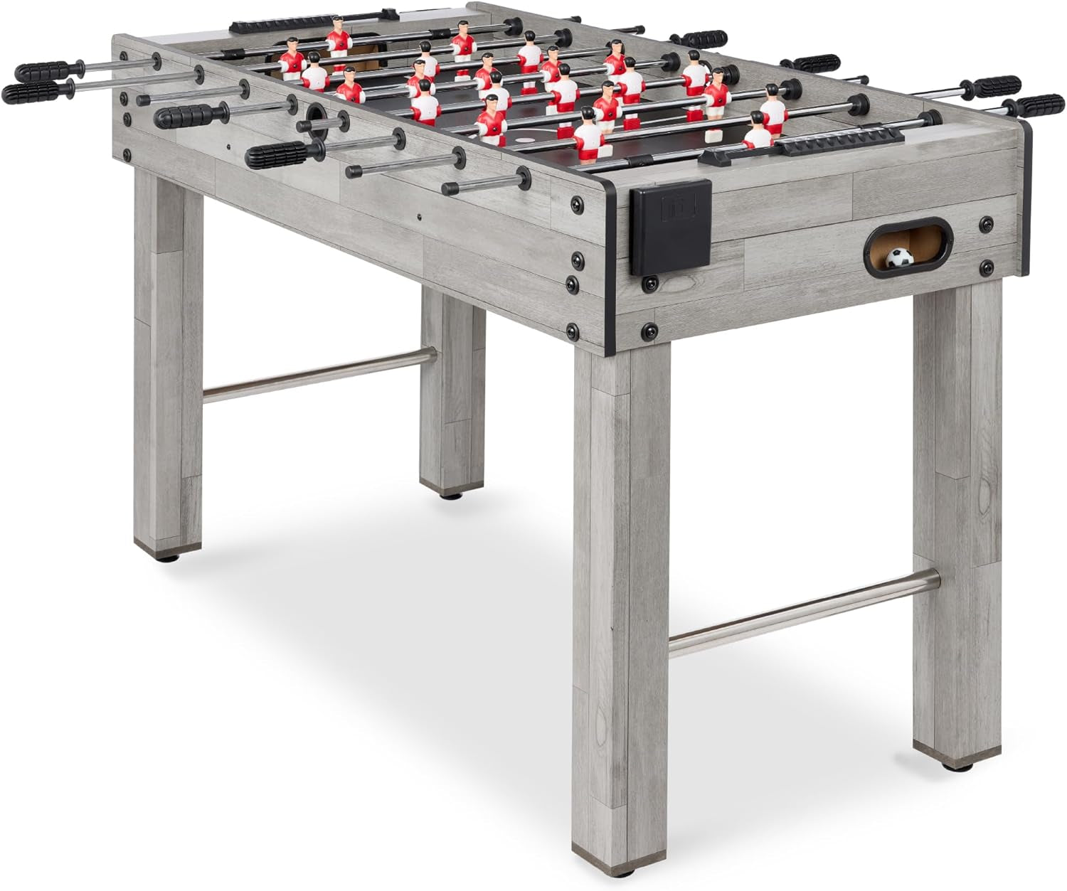 48In Competition Sized Foosball Table for Home, Game Room W/ 2 Balls, 2 Cup Holders