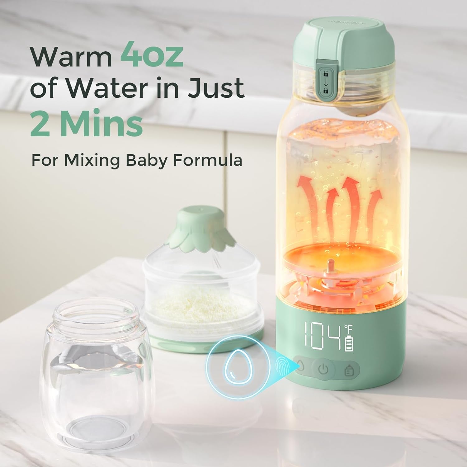 Portable Milk Warmer for Travel – Dual Heating Modes for Breast Milk &amp; Water, Portable Bottle Warmer with Fast Heating &amp; Long Battery Life, 17 Ounces Large Capacity to Meet Your All-Day Needs