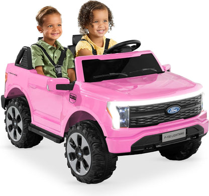 Licensed Ford F-150 Lightning Truck Kids 24V 2-Seater Electric Ride on Car Toy W/ 132Lb Weight Capacity, Parent Control - Black