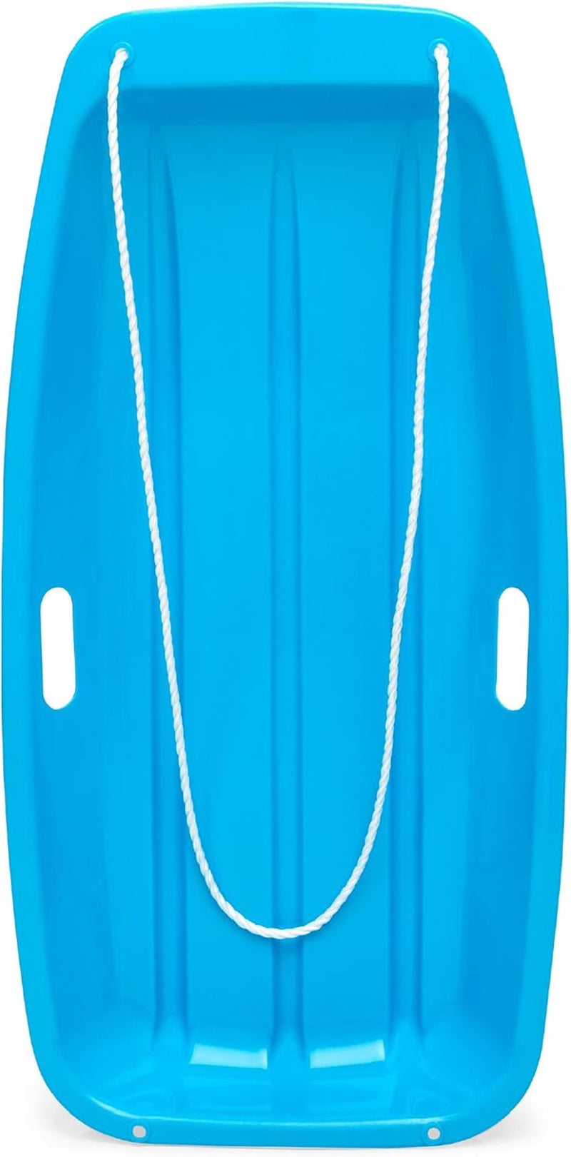 35In Kids Plastic Toboggan Snow Sled W/Pull Rope, 2 Handles