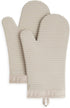 Ribbed Soft Silicone Oven Mitt Set, 7"X13", Milkshake 2 Count