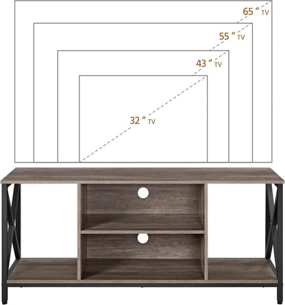 TV Stand for 65 Inch TV, Media Entertainment Center with Storage Shelves for Living Room, TV Console Table for Bedroom, Taupe Wood