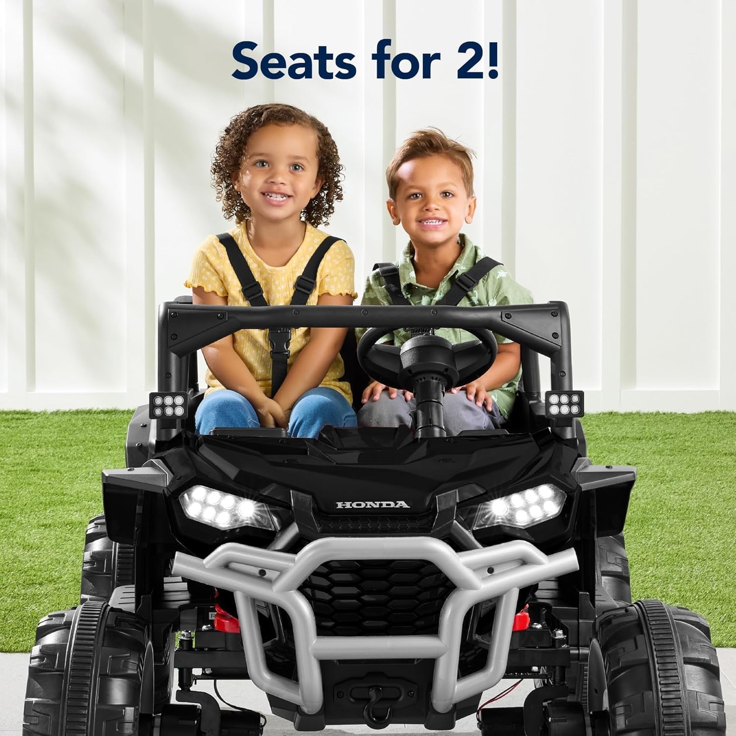 Kids 24V 2-Seater Electric Ride on UTV Officially Licensed Honda Talon W/Parent Control, LED Lights, Bluetooth - Black