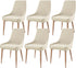 Dining Chairs, Accent Living Room Chair Set of 6 Beige Kitchen and Dining Room Chairs with High Back 6 Pack Fabric Dining Chairs Sillas Para Comedor Upholstered Dining Metal Leg Chairs