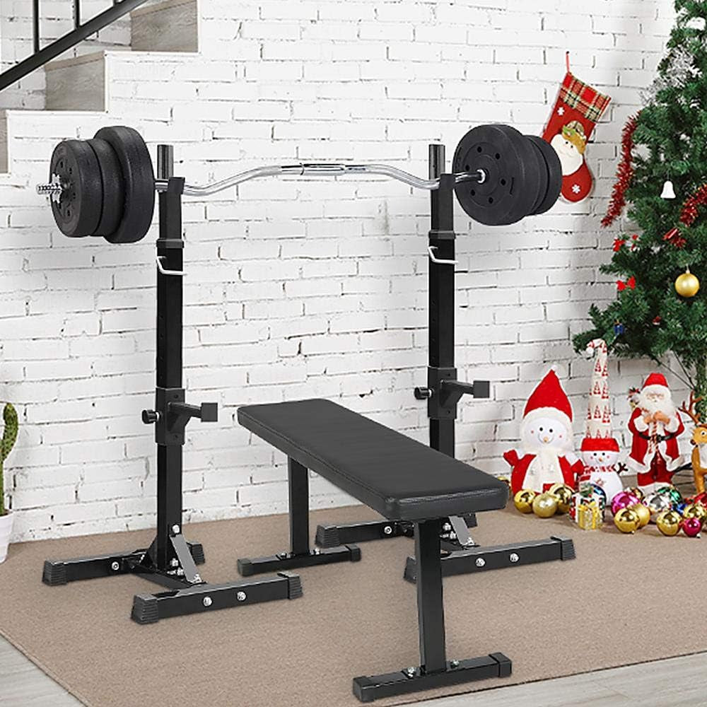 Pair of Adjustable Squat Rack Standard 44-70 Inch Barbell Rack Solid Steel Squat Stands Bench Press Rack Home Gym Portable Dumbbell Racks Stands