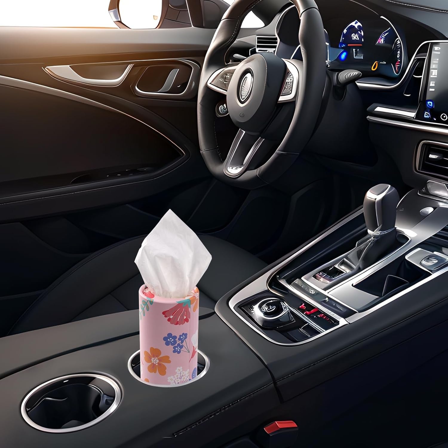 Car Tissues Canned Tissue Cylinder Tissue Boxes Perfect for Car Cup Holder Car Tissue Holder (4 Canisters/220 Tissues/3-Ply)