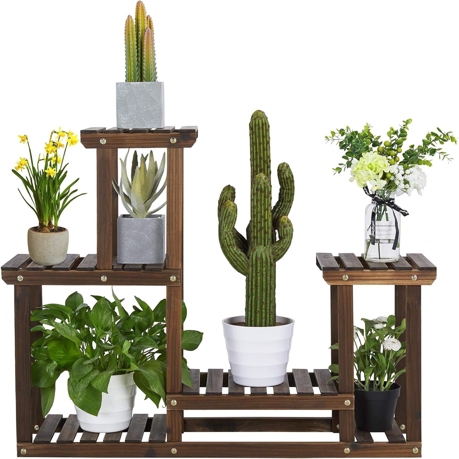 Multi-Tiered Plant Stand for Indoor Plants Flower Display Rack Tiered Shelf Real Plant Holder Multi Layer Outdoor Plant Shelving Unit in Garden Balcony Patio Living Room