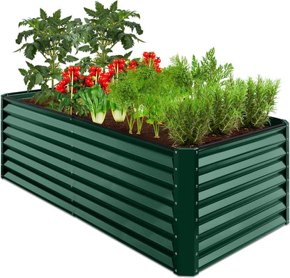 6X3X2Ft Outdoor Metal Raised Garden Bed, Deep Root Box Planter for Vegetables, Flowers, Herbs, and Succulents W/ 269 Gallon Capacity - Gray