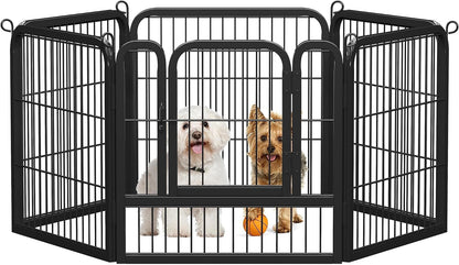 Dog Playpen Outdoor 24 Inch 6 Panels Indoor Dog Fence Metal Dog Pen Heavy Duty Pet Exercise Pen for Rv/Camping/Garden