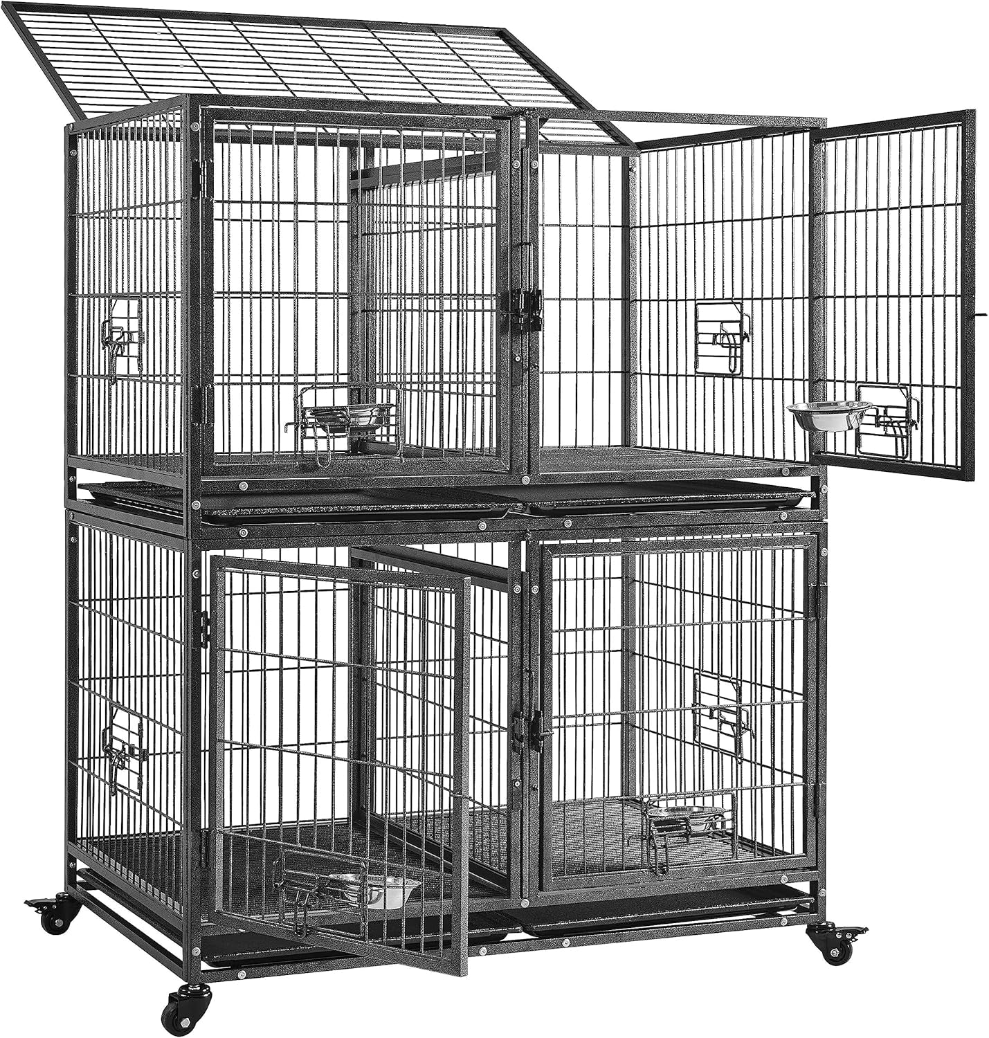 Stackable Dog Crate with Divider 43&