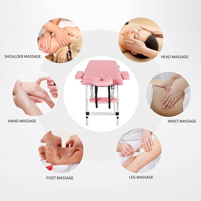 Massage Tables Portable Spa Bed Aluminum Facial Tattoo Bed Lash Bed for Eyelash Extensions Pink