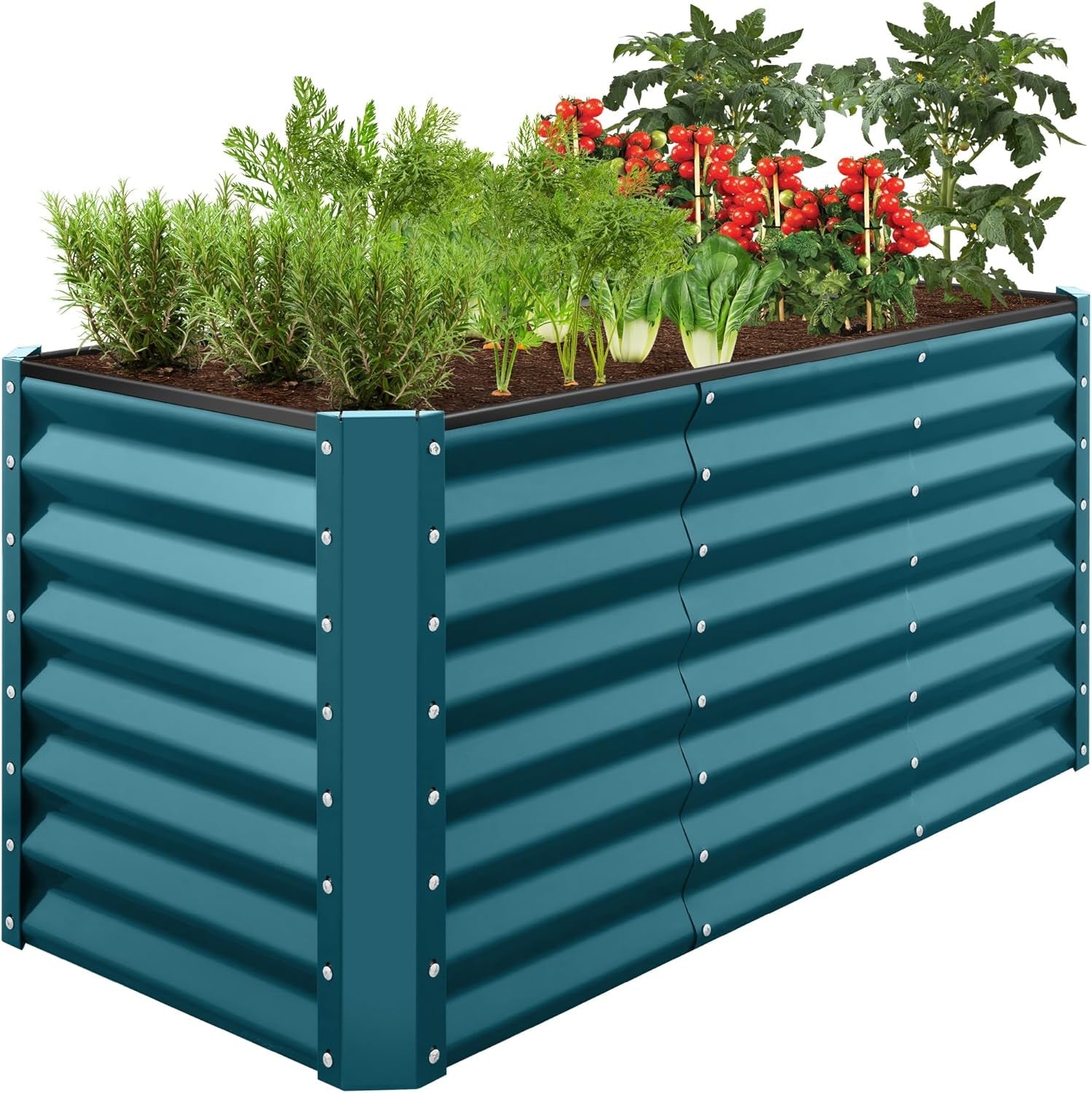 8X4X2Ft Outdoor Metal Raised Garden Bed, Deep Root Planter Box for Vegetables, Flowers, Herbs, and Succulents W/ 478 Gallon Capacity - Gray