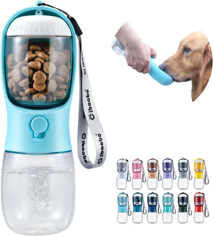 Dog Water Bottle with Food Container, Travel Puppy Water Bowl, Portable Pet Dispenser, Dog Stuff Accessories Items, Puppy Essentials Necessities for Yorkie Cat Walking and Hiking Dog Gift