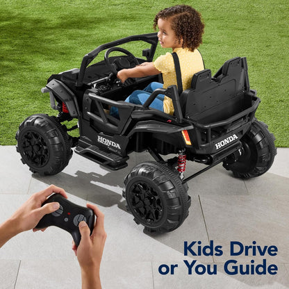 Kids 24V 2-Seater Electric Ride on UTV Officially Licensed Honda Talon W/Parent Control, LED Lights, Bluetooth - Black