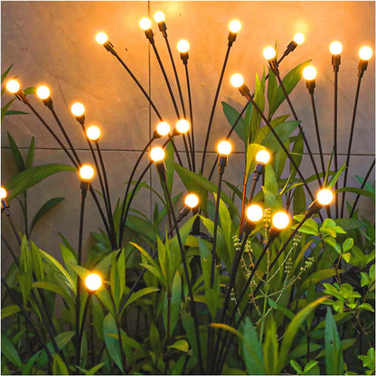 Solar Garden Lights - New Upgraded Solar Swaying Light, Sway by Wind, Solar Outdoor Lights, Yard Patio Pathway Decoration, High Flexibility Iron Wire &amp; Heavy Bulb Base, Warm White (4 Pack)