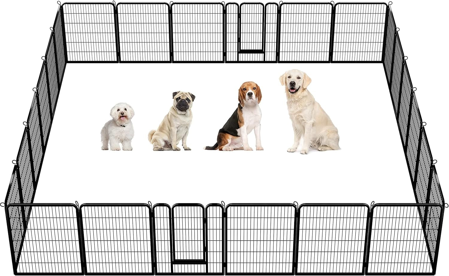 Dog Playpen Indoor, Extra Wide Outdoor Dog Fence Foldable Pet Puppy Exercise Pen for Yard/Garden/Rv Camping, 12 Panels 24 Inch Height X 32 Inch Width