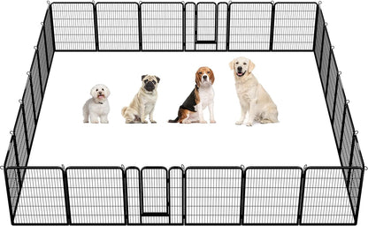 Dog Playpen Indoor, Extra Wide Outdoor Dog Fence Foldable Pet Puppy Exercise Pen for Yard/Garden/Rv Camping, 12 Panels 24 Inch Height X 32 Inch Width