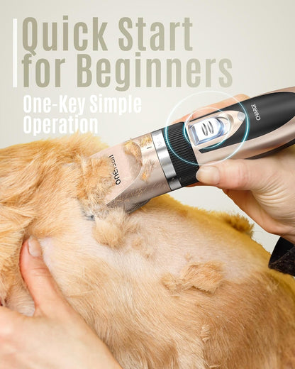 Dog Shaver Clippers Low Noise Rechargeable Cordless Electric Quiet Hair Clippers Set for Dogs Cats Pets